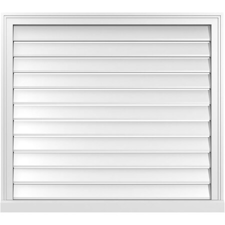 Ekena Millwork Vertical Surface Mount PVC Gable Vent: Functional, w/ 2"W x 2"P Brickmould Sill Frame, 38"W x 34"H GVPVE38X3403SF